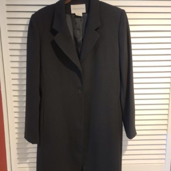 Evan-Picone 3 Pc Suit. Black Blazer Duster Jacket, pencil skirt & pants size 10. - Picture 13 of 14